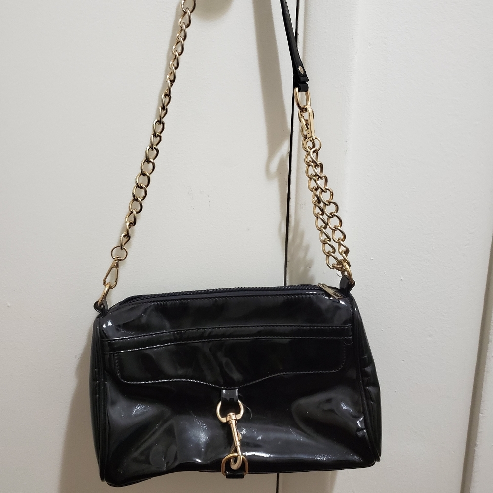 Black patent leather purse